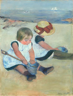 Niños jugando en la playa. Mary Cassatt