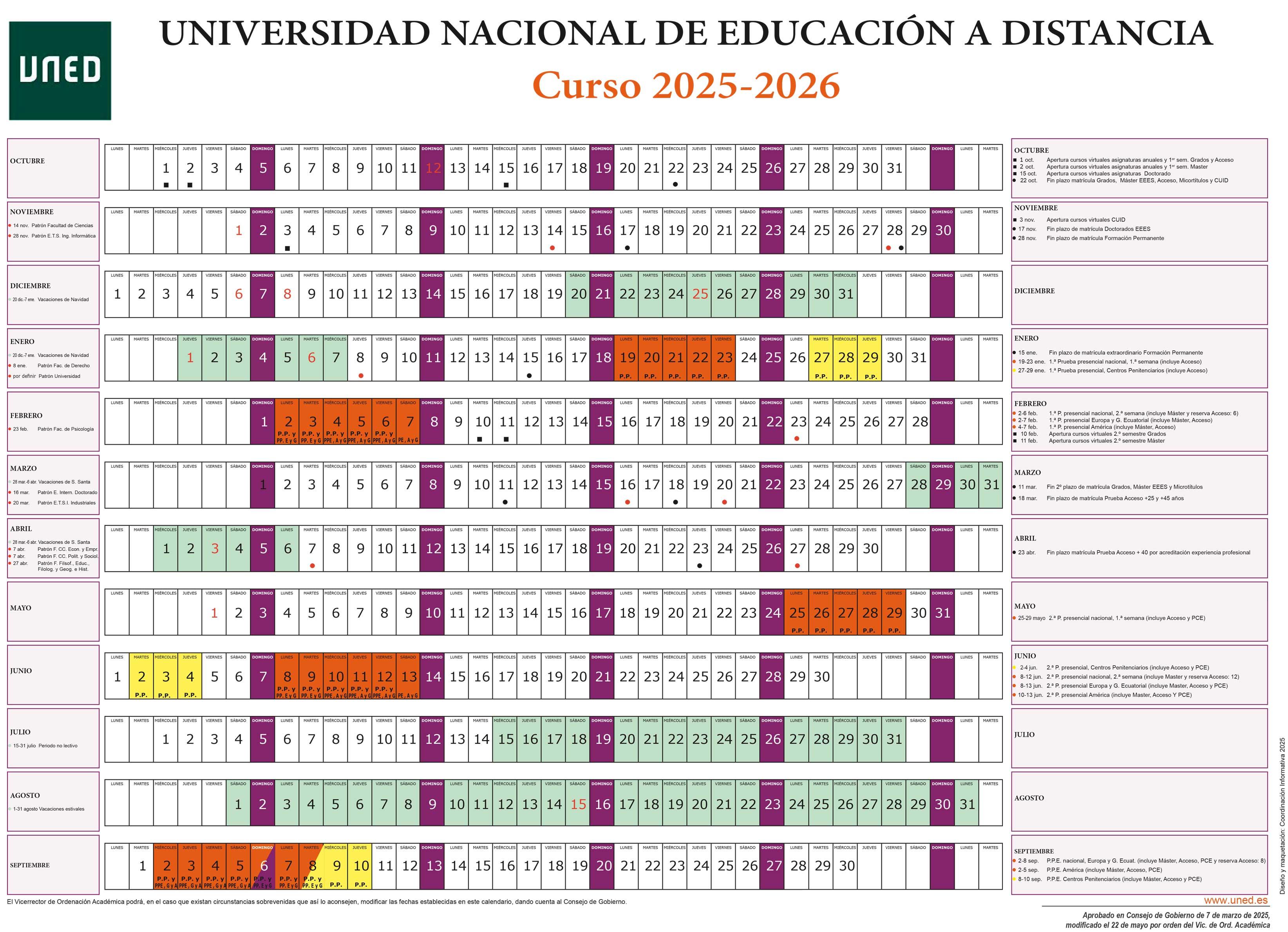 calendario académico