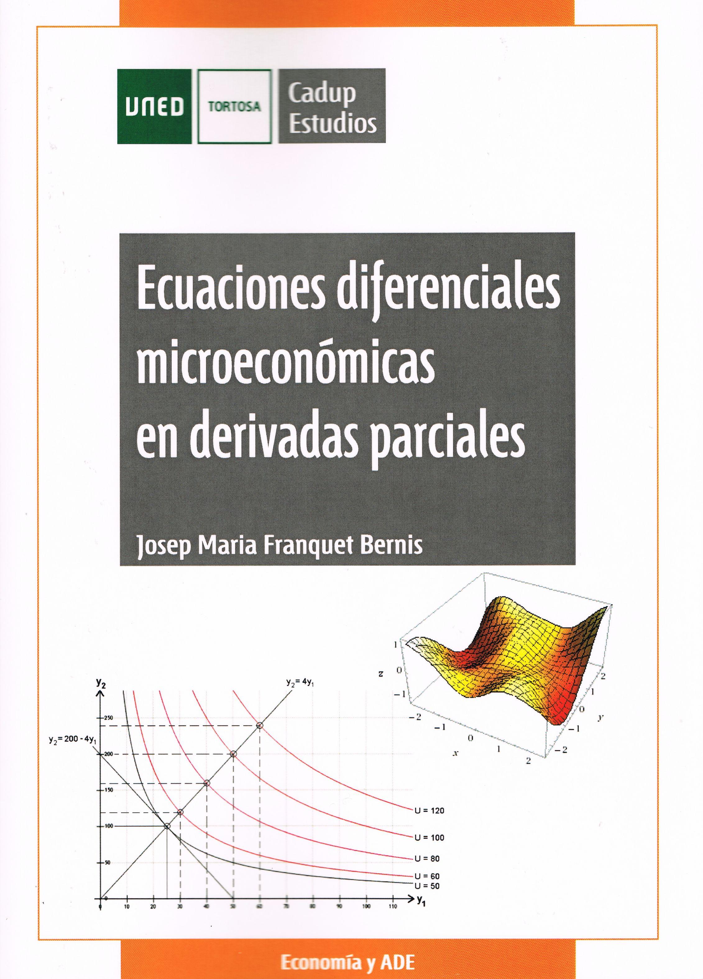 Portada llibre Ecuaciones diferenciales microecon?micas en derivadas parciales Portada llibre Ecuaciones diferenciales microecon?micas en derivadas parciales