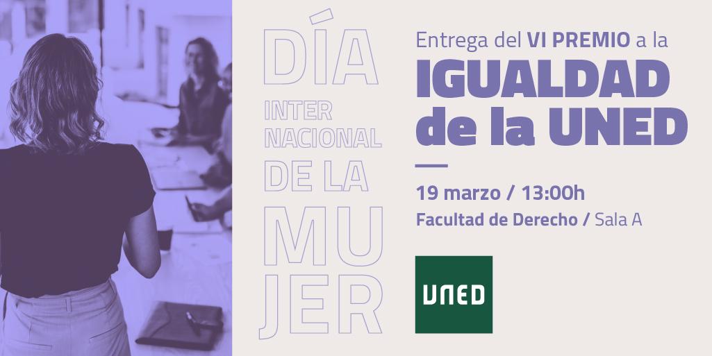 Entrega del VI Premio a la Igualdad de la UNED