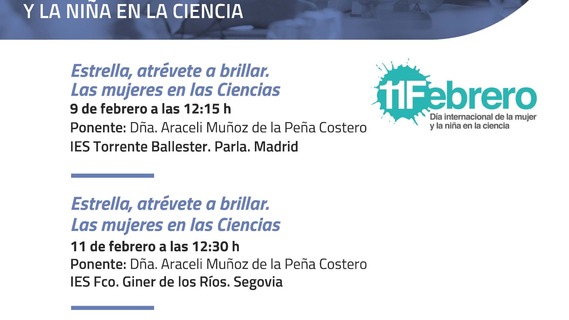 Información sobre el día internación de ciencia en la UNED. 