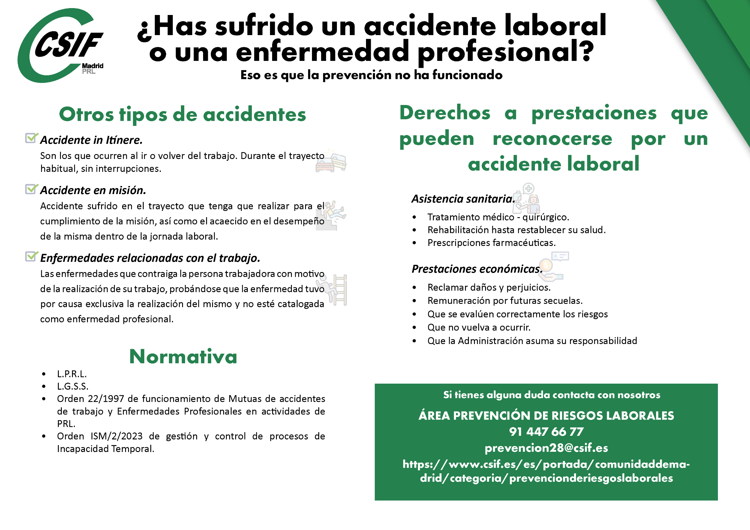 Díptico accidentes laborales