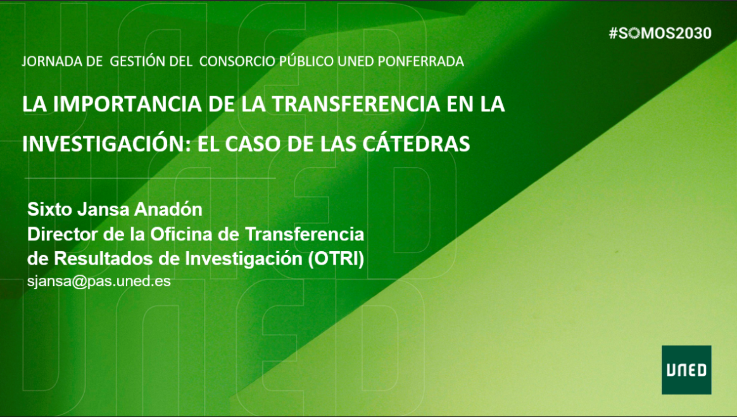 La importacia de la transferencia en la investigación: el caso de las cátedras