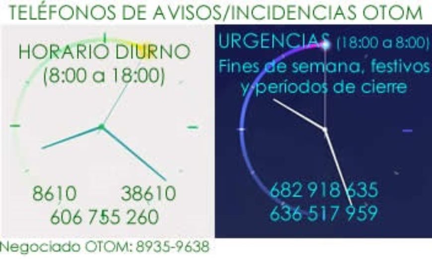 avisos e incidencias otom