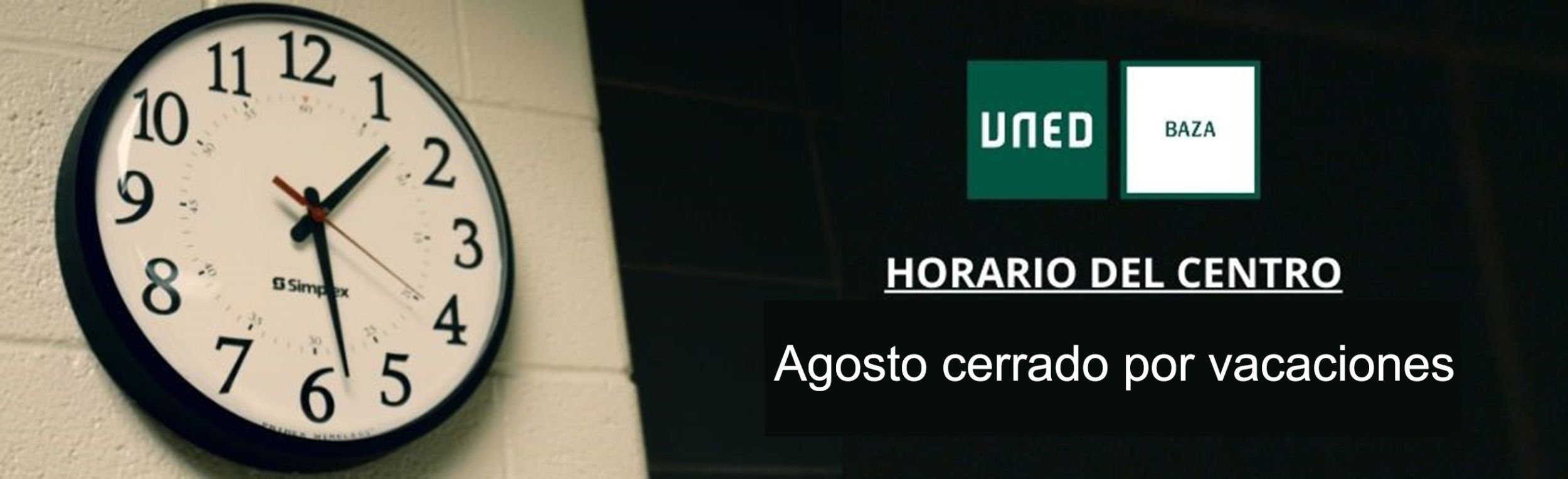 Horario de vacaciones