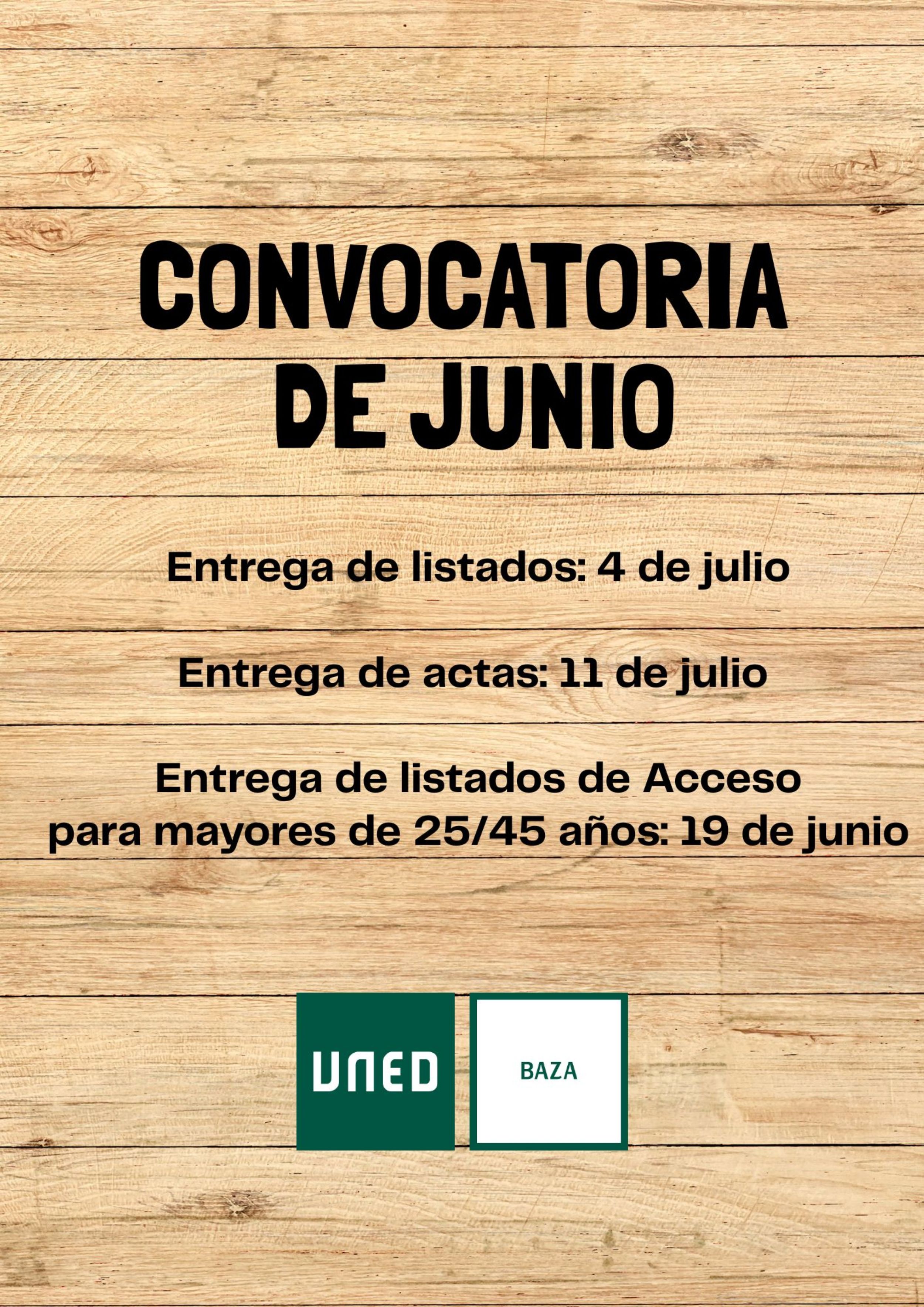 Convocatoria de Junio