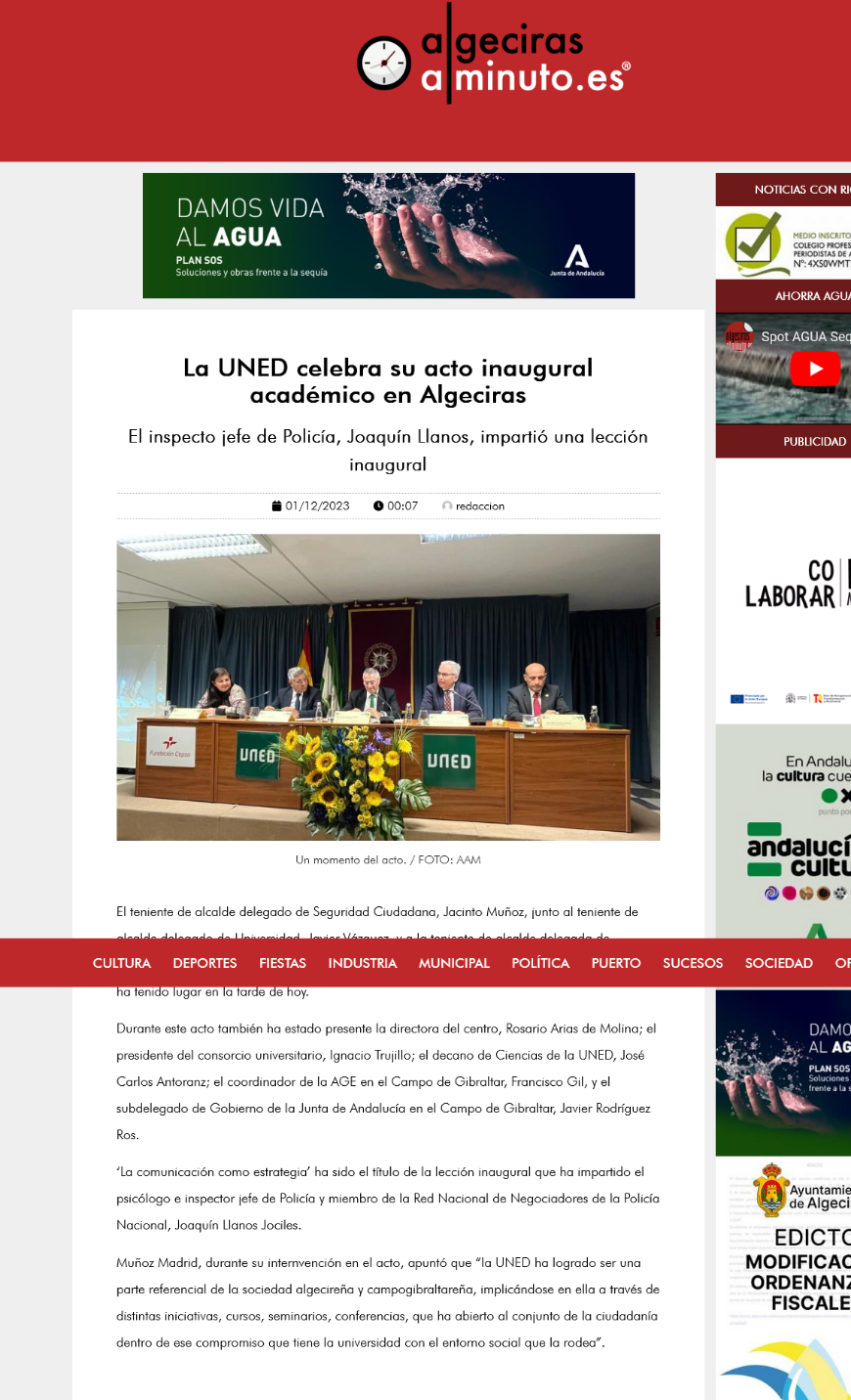 La UNED celebra su acto inaugural académico en Algeciras