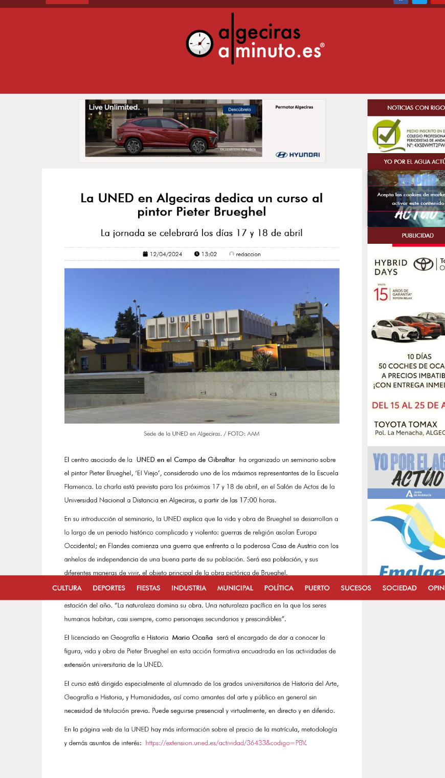 La UNED dedica un curso al pintor Pieter Brueghel