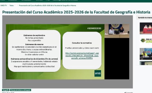 Acto on line de Presentación del Curso Académico 2025-2026 de la Facultad de Geografía e Historia 