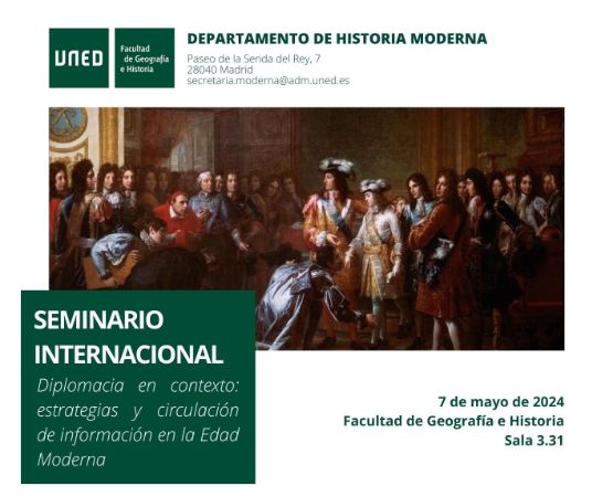 Seminario internacional: "Diplomacia en contexto: estrategias y circulación de información en la Edad Moderna"