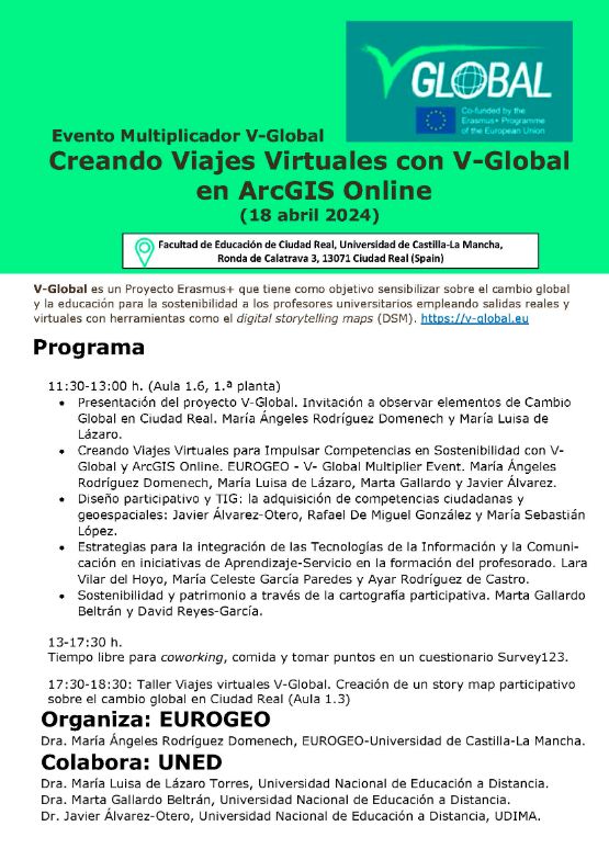 "Creando Viajes Virtuales con V-Global en ArcGIS Online", Evento Multiplicador de EUROGEO
