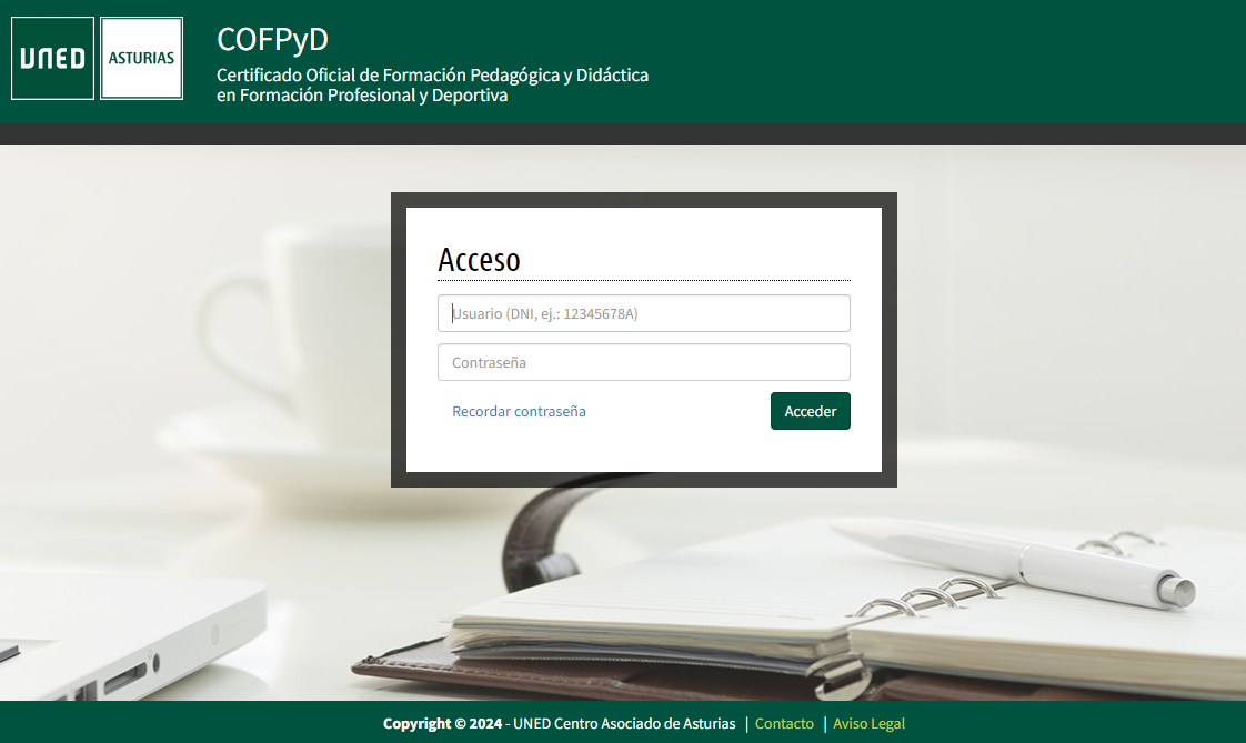 Aplicación para preinscripción
