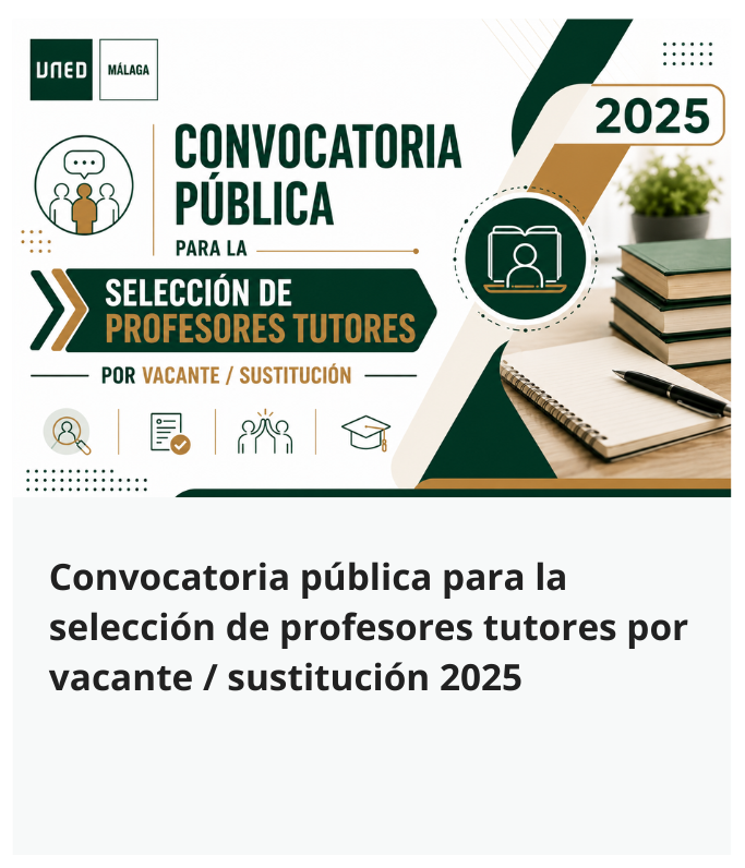 Convocatoria pública para la selección de profesores tutores por vacante / sustitución 2025
