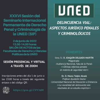 XXXVI Seminario Internacional Permanente de Derecho penal y Criminología: Delincuencia vial: Aspectos jurídicos penales y criminológicos