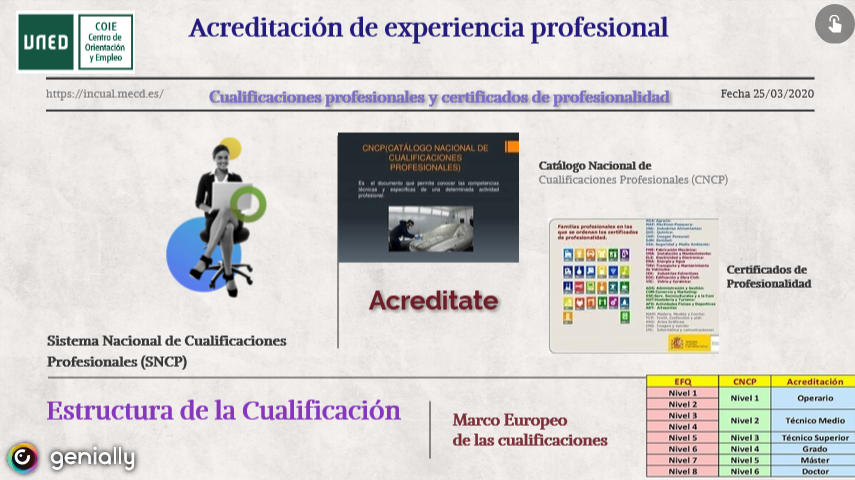 Enlace a infografía sobre Acreditación de Experiencia Profesional