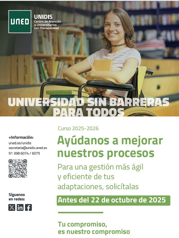 Cartel solicitud adaptaciones UNED 2025-2026